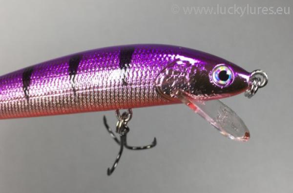 MINNOW B Wobbler, 10 cm, schwimmend, Farbe: GT (Grape Tiger), mit Rasselkammern von Bagley Bait